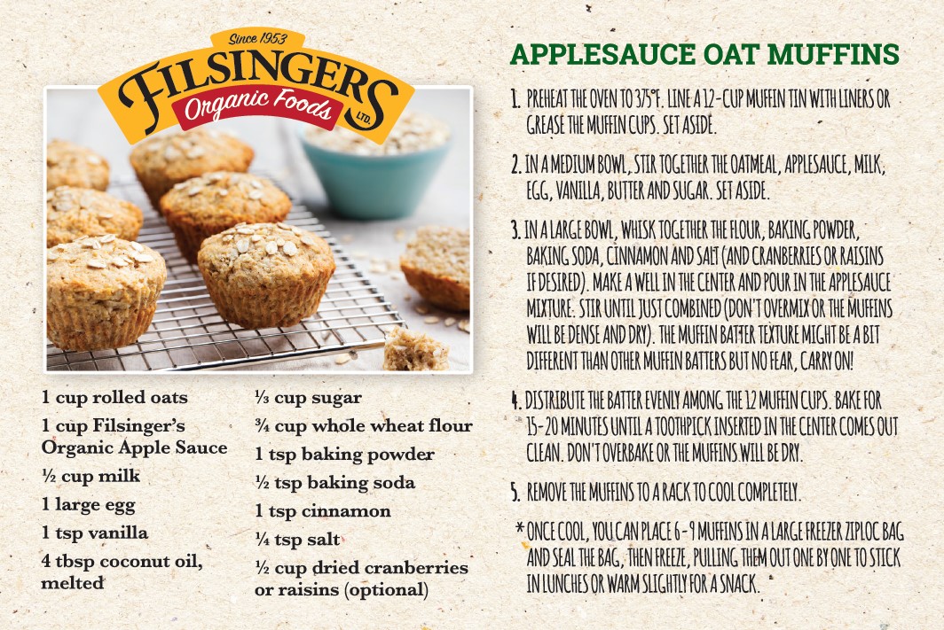 Filsinger's Organic Apple Sauce Oat Muffins